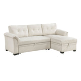 Elara Beige 2-Piece Reversible Sectional with Hidden Storage and Pull-out Bed by Homelegance at Eve Furniture