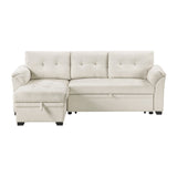 Elara Beige 2-Piece Reversible Sectional with Hidden Storage and Pull-out Bed by Homelegance at Eve Furniture