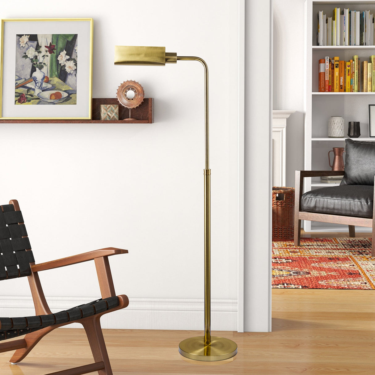 Elara Floor Lamp Gold outer and White inner by Ashcroft Furniture at Eve Furniture