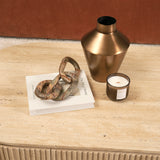 Elara Ribbed Oblong Travertine Coffee Table by Mercana at Eve Furniture