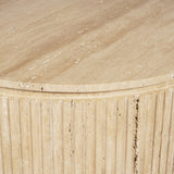 Elara Ribbed Oblong Travertine Coffee Table by Mercana at Eve Furniture