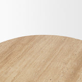 Elara Ribbed Oblong Travertine Coffee Table by Mercana at Eve Furniture
