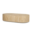 Elara Ribbed Oblong Travertine Coffee Table by Mercana at Eve Furniture