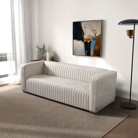 Elara Sofa - Cream Velvet by Ashcroft Furniture at Eve Furniture