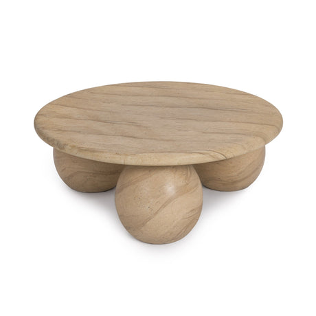 Elaria Warm Sandstone 39" Round Outdoor Coffee Table by Classic Home at Eve Furniture