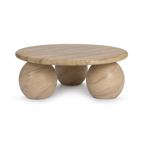 Elaria Warm Sandstone 39" Round Outdoor Coffee Table by Classic Home at Eve Furniture
