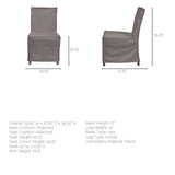Elbert I Grey Fabric Slip-Cover Brown Wooden Base Dining Chair, Set of 2 by Mercana at Eve Furniture