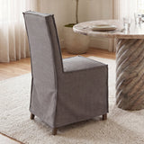 Elbert I Grey Fabric Slip-Cover Brown Wooden Base Dining Chair, Set of 2 by Mercana at Eve Furniture