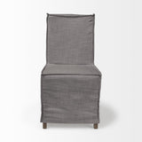 Elbert I Grey Fabric Slip-Cover Brown Wooden Base Dining Chair, Set of 2 by Mercana at Eve Furniture