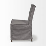 Elbert I Grey Fabric Slip-Cover Brown Wooden Base Dining Chair, Set of 2 by Mercana at Eve Furniture