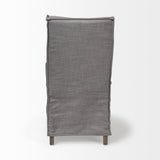 Elbert I Grey Fabric Slip-Cover Brown Wooden Base Dining Chair, Set of 2 by Mercana at Eve Furniture