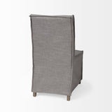 Elbert I Grey Fabric Slip-Cover Brown Wooden Base Dining Chair, Set of 2 by Mercana at Eve Furniture
