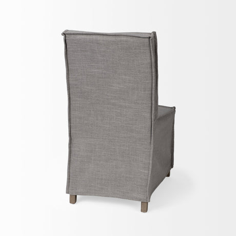 Elbert I Grey Fabric Slip-Cover Brown Wooden Base Dining Chair, Set of 2 by Mercana at Eve Furniture