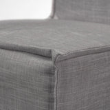 Elbert I Grey Fabric Slip-Cover Brown Wooden Base Dining Chair, Set of 2 by Mercana at Eve Furniture