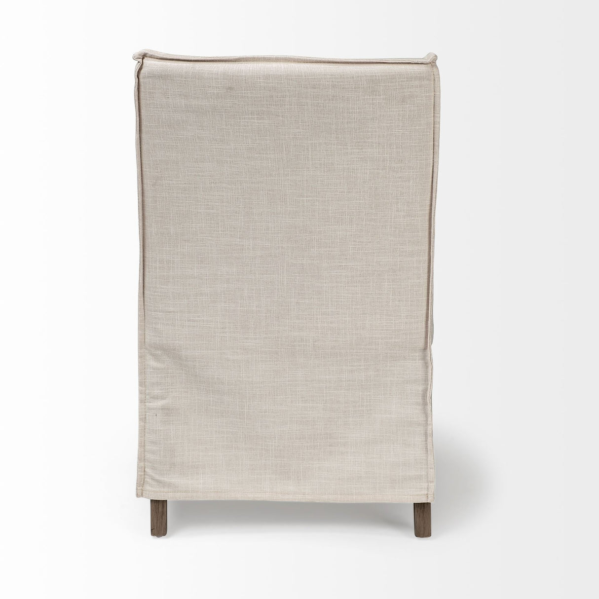 Elbert II Cream Fabric Slip-Cover Brown Wood Frame Dining Chair by Mercana at Eve Furniture