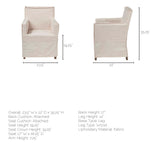 Elbert II Cream Fabric Slip-Cover Brown Wood Frame Dining Chair by Mercana at Eve Furniture