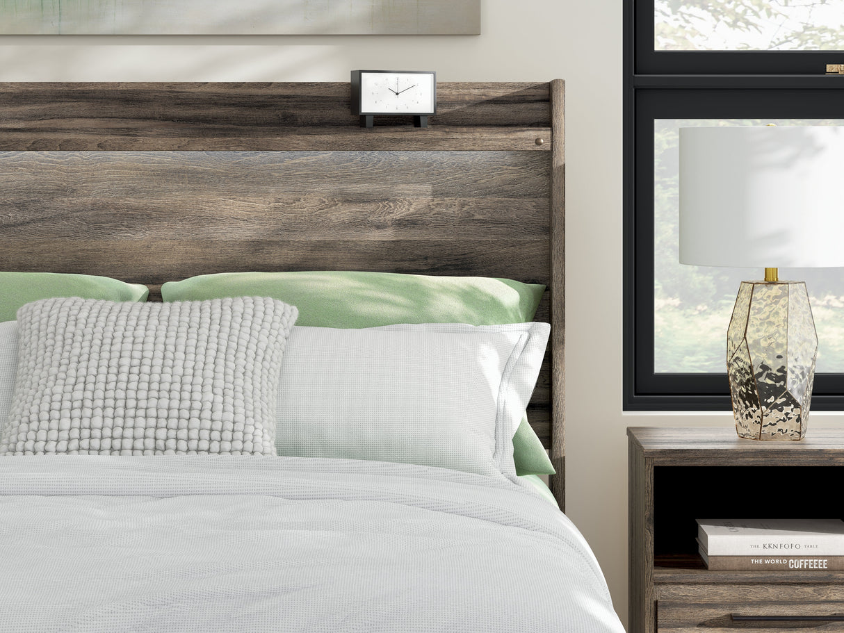 Elbrim Brown King Panel Bedroom Set with Dresser, Mirror and Nightstand by Ashley at Eve Furniture
