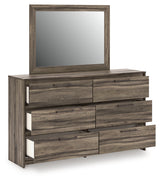 Elbrim Brown King Panel Bedroom Set with Dresser, Mirror and Nightstand