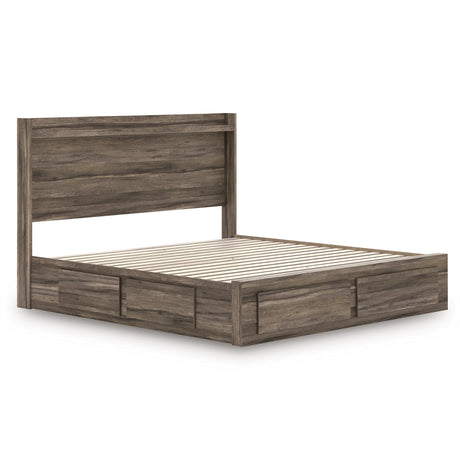Elbrim Brown King Platform Storage Bed by Ashley at Eve Furniture