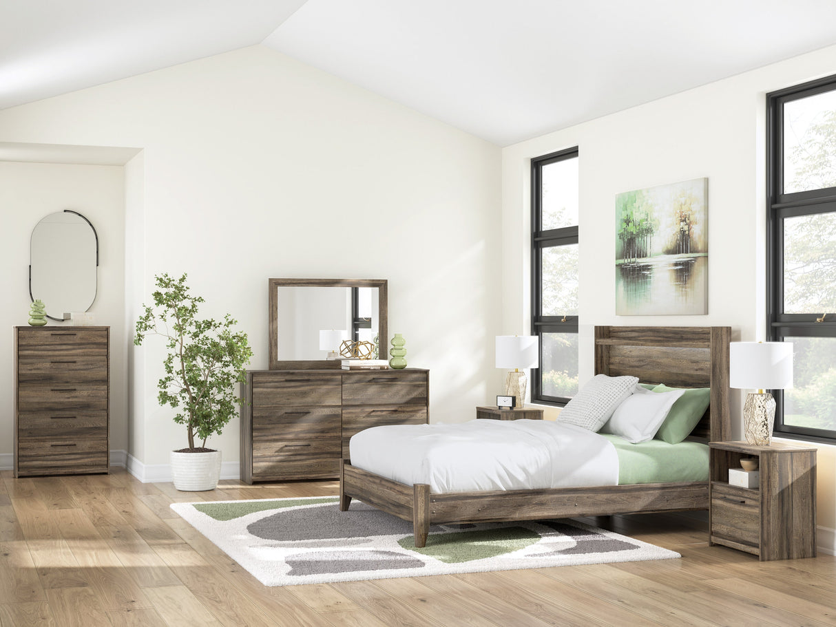 Elbrim Brown LED Panel Bedroom Set by Ashley at Eve Furniture