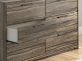 Elbrim Brown LED Storage Panel Bedroom Set with 2 Footboard Drawers by Ashley at Eve Furniture
