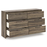 Elbrim Brown LED Storage Panel Bedroom Set with 2 Footboard Drawers by Ashley at Eve Furniture