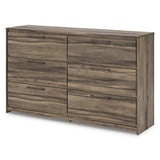 Elbrim Brown LED Storage Panel Bedroom Set with 2 Footboard Drawers by Ashley at Eve Furniture