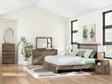 Elbrim Brown LED Storage Panel Bedroom Set with 2 Footboard Drawers by Ashley at Eve Furniture