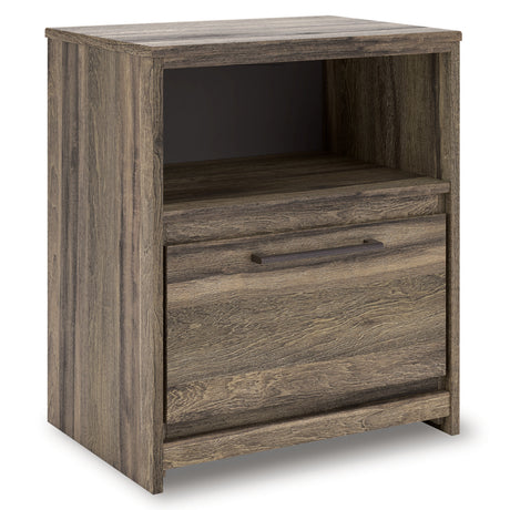 Elbrim Brown LED Storage Panel Bedroom Set with 4 Drawers by Ashley at Eve Furniture