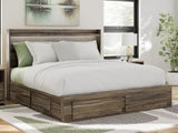 Elbrim Brown LED Storage Panel Bedroom Set with 4 Drawers by Ashley at Eve Furniture