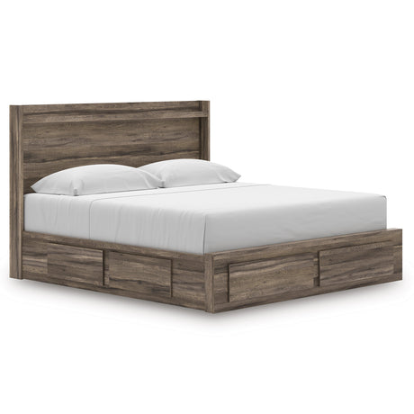Elbrim Brown LED Storage Panel Bedroom Set with 4 Drawers by Ashley at Eve Furniture