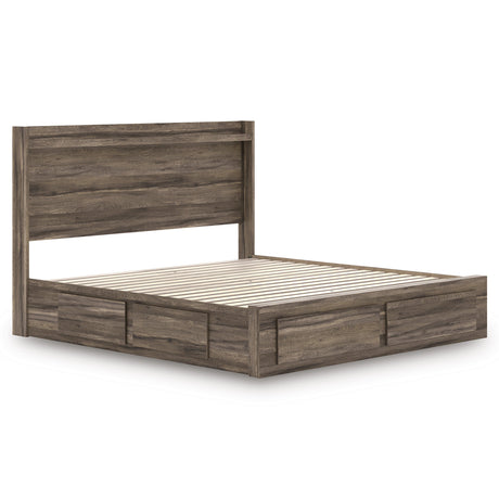 Elbrim Brown LED Storage Panel Bedroom Set with 4 Drawers by Ashley at Eve Furniture