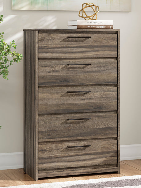 Elbrim Brown LED Storage Panel Bedroom Set with 6 Drawers by Ashley at Eve Furniture