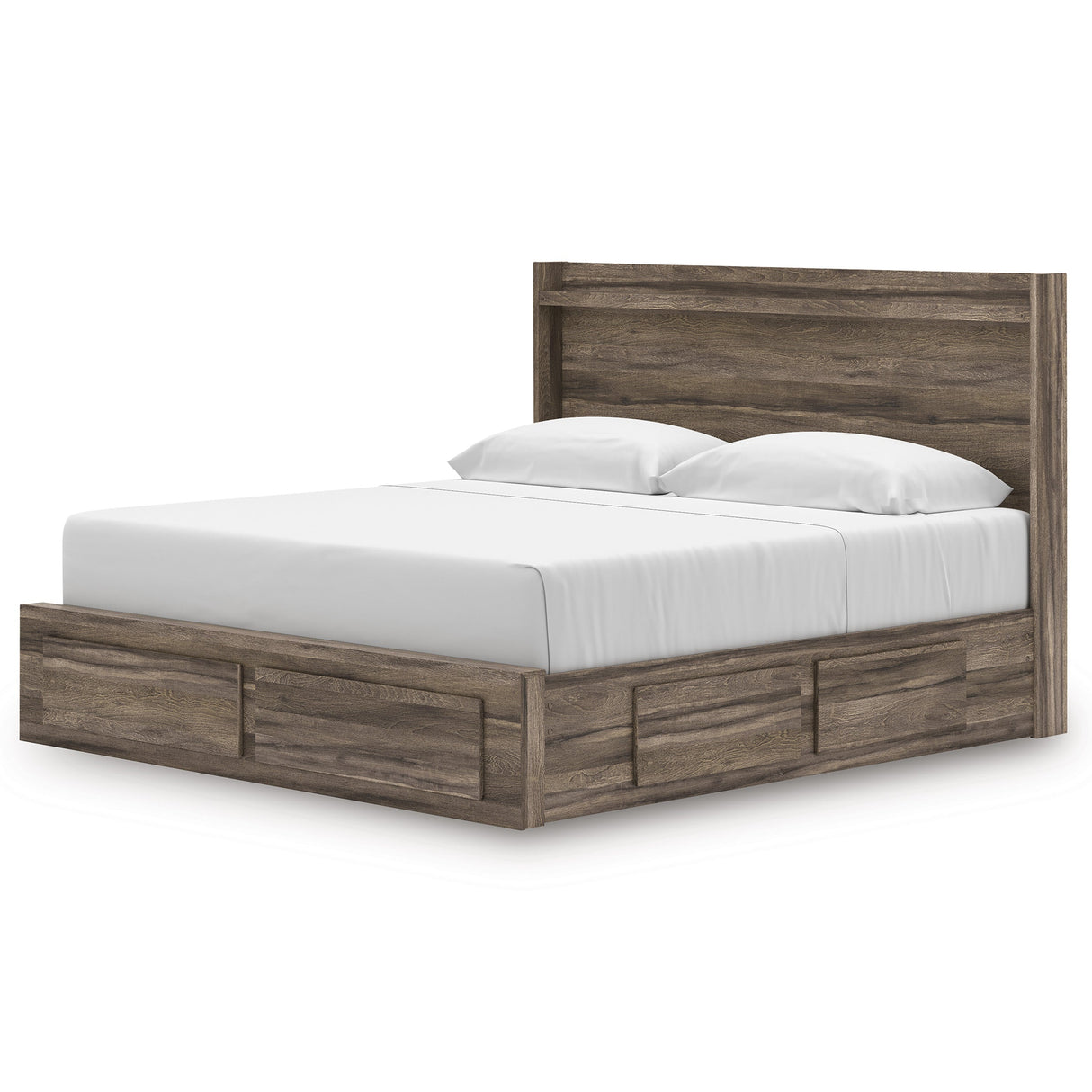 Elbrim Brown LED Storage Panel Bedroom Set with 6 Drawers by Ashley at Eve Furniture