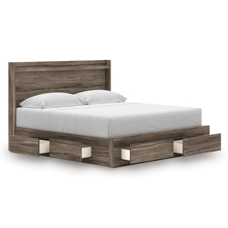 Elbrim Brown LED Storage Panel Bedroom Set with 6 Drawers by Ashley at Eve Furniture