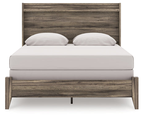 Elbrim Brown Queen Panel Bedroom Set with Dresser, Mirror and Nightstand by Ashley at Eve Furniture