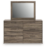 Elbrim Brown Queen Panel Bedroom Set with Dresser, Mirror and Nightstand