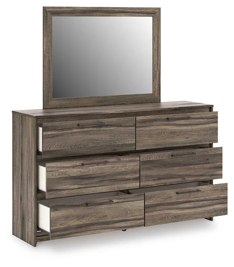 Elbrim Brown Queen Panel Bedroom Set with Dresser, Mirror and Nightstand