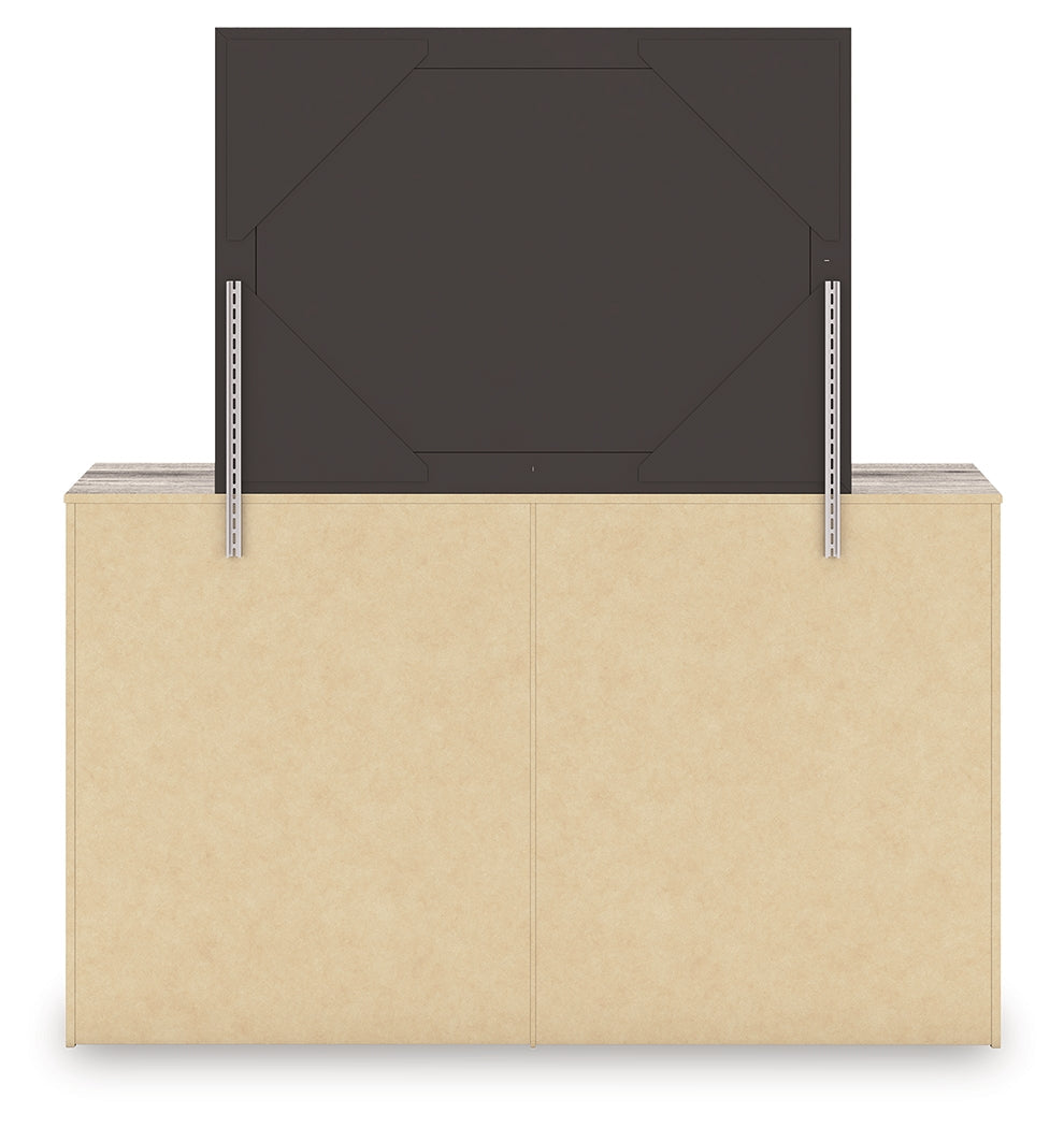 Elbrim Brown Queen Panel Bedroom Set with Dresser, Mirror and Nightstand