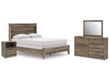 Elbrim Brown Queen Panel Bedroom Set with Dresser, Mirror and Nightstand by Ashley at Eve Furniture