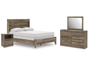Elbrim Brown Queen Panel Bedroom Set with Dresser, Mirror and Nightstand by Ashley at Eve Furniture