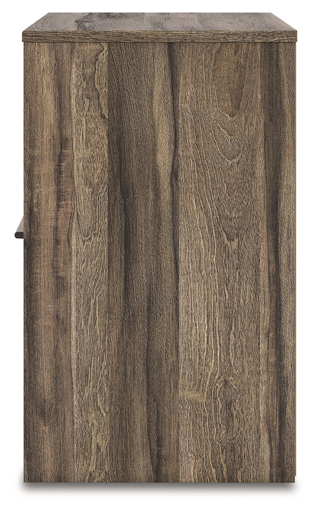 Elbrim Brown Queen Panel Storage Bedroom Set with Dresser and Nightstand