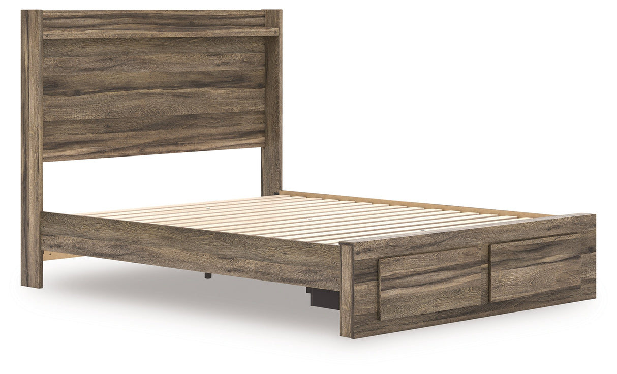 Elbrim Brown Queen Panel Storage Bedroom Set with Dresser, Mirror and Nightstand by Ashley at Eve Furniture