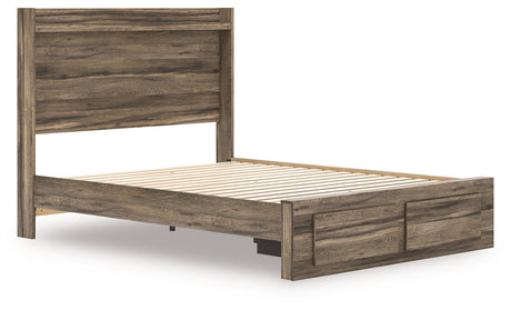Elbrim Brown Queen Panel Storage Bedroom Set with Dresser, Mirror and Nightstand by Ashley at Eve Furniture