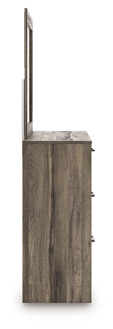 Elbrim Brown Queen Panel Storage Bedroom Set with Dresser, Mirror and Nightstand by Ashley at Eve Furniture