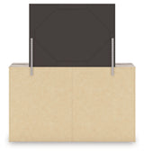 Elbrim Brown Queen Panel Storage Bedroom Set with Dresser, Mirror and Nightstand by Ashley at Eve Furniture