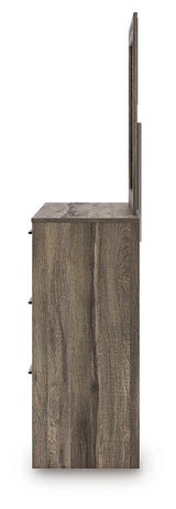Elbrim Brown Queen Panel Storage Bedroom Set with Dresser, Mirror and Nightstand by Ashley at Eve Furniture