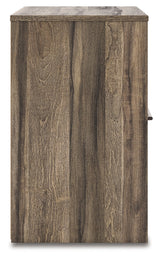 Elbrim Brown Queen Panel Storage Bedroom Set with Dresser, Mirror and Nightstand