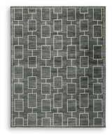 Elderland Black/Gray Washable Large Rug by Ashley at Eve Furniture