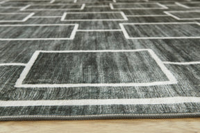 Elderland Black/Gray Washable Medium Rug by ASHLEY FURNITURE at Eve Furniture